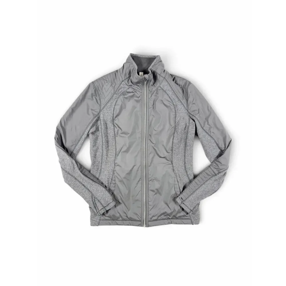 Lululemon Rebel Runner Jacket Black Wee Stripe Heathered Black Size 12